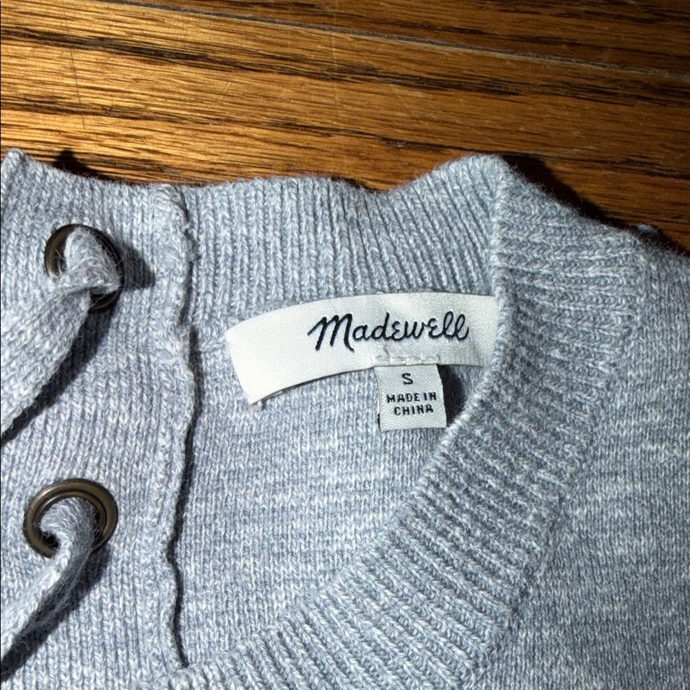 Madewell Cotton Heather Blue Gray Long Sleeve Tee Size S Like New - Picture 2 of 5